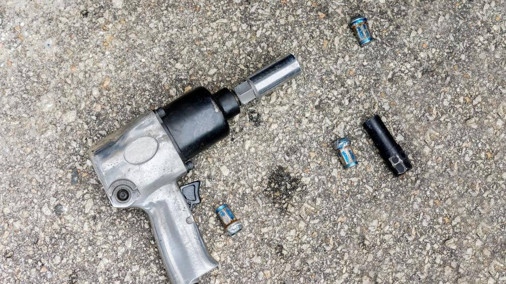 Impact wrench on the floor