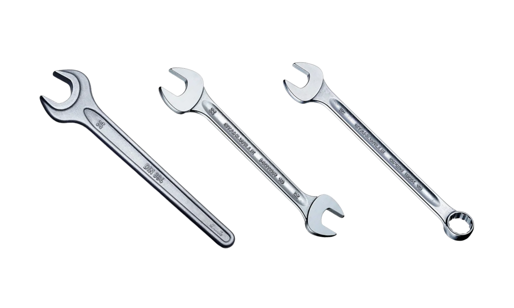 open-end spanner, double-end spanner, and combination spanner