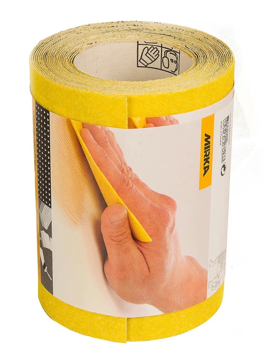 Mirka 1653400160 115mm x 5 Metres Abrasive Yellow Basic Sanding Roll - P60