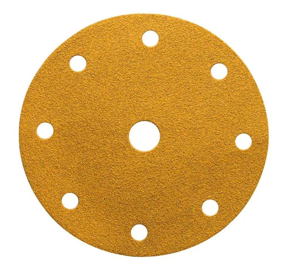 Mirka Gold 150mm Diameter Sanding Pads with Nine Holes - P180 (Pack of 100)