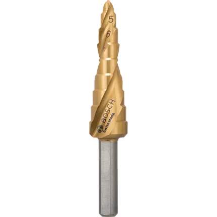 Bosch 2608597525 HSS TiN Step Drill Bit - 3 - Flat Shank (4mm - 12mm)