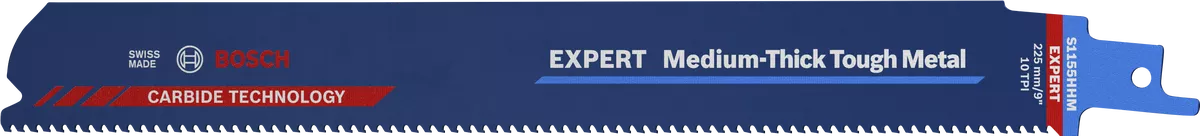 Bosch 2608900374 EXPERT Medium-Thick Tough Metal S1155HHM Reciprocating Saw Blade - 225mm