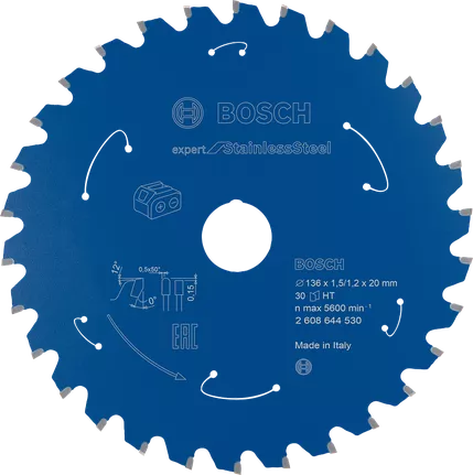 Bosch 2608644530 Expert for Stainless Steel Circular Saw Blade - 136mm x 1.5mm