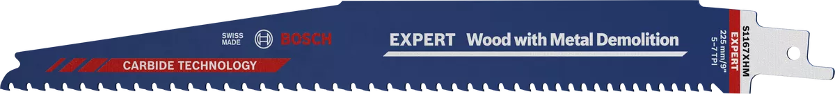 Bosch 2608900398 EXPERT Wood with Metal S1167XHM Reciprocating Saw Blade - 225mm