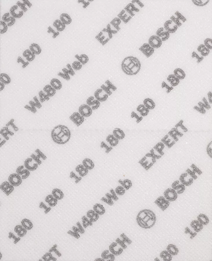 Bosch 2608902386 EXPERT W480 Web 1/4 Hand Sanding Sheets - 140mm x 115mm, 180 Grit  (Pack of 10)