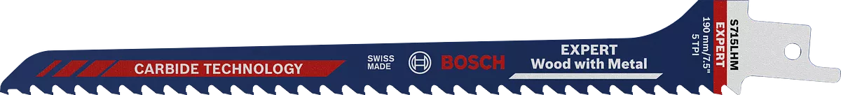 Bosch 2608900384 EXPERT Wood with Metal S715LHM Reciprocating Saw Blade - 190mm