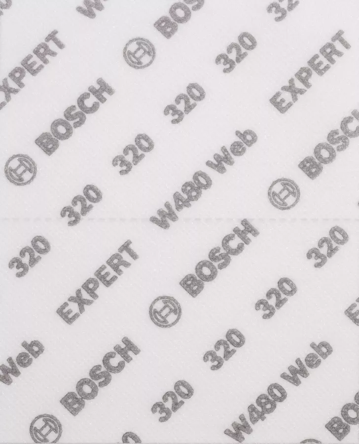 Bosch 2608902388 EXPERT W480 Web 1/4 Hand Sanding Sheets - 140mm x 115mm, 320 Grit  (Pack of 10)