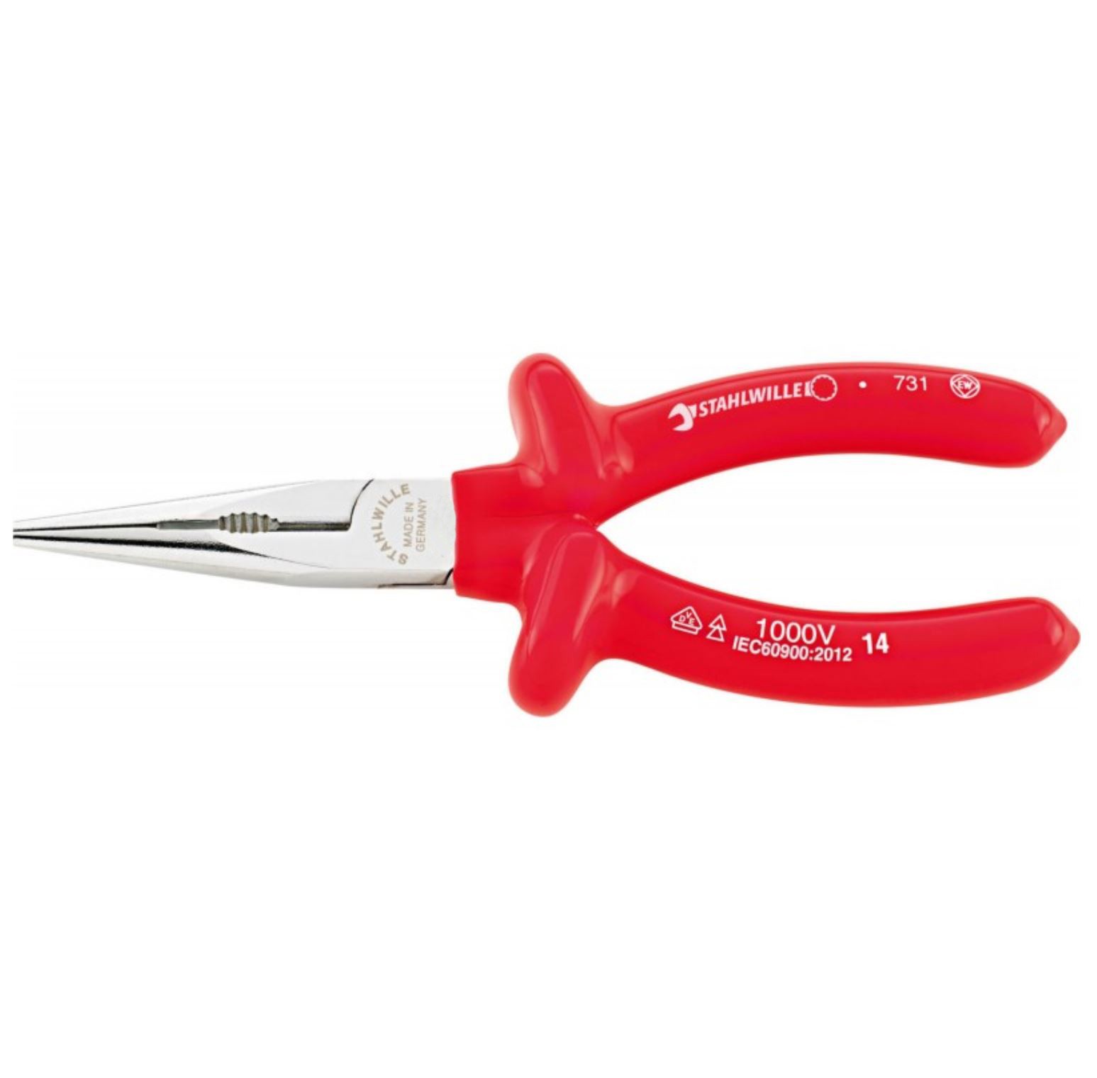 Stahlwille 65297200 200mm VDE Snipe Nose Pliers With Cutter - Chrome Plated