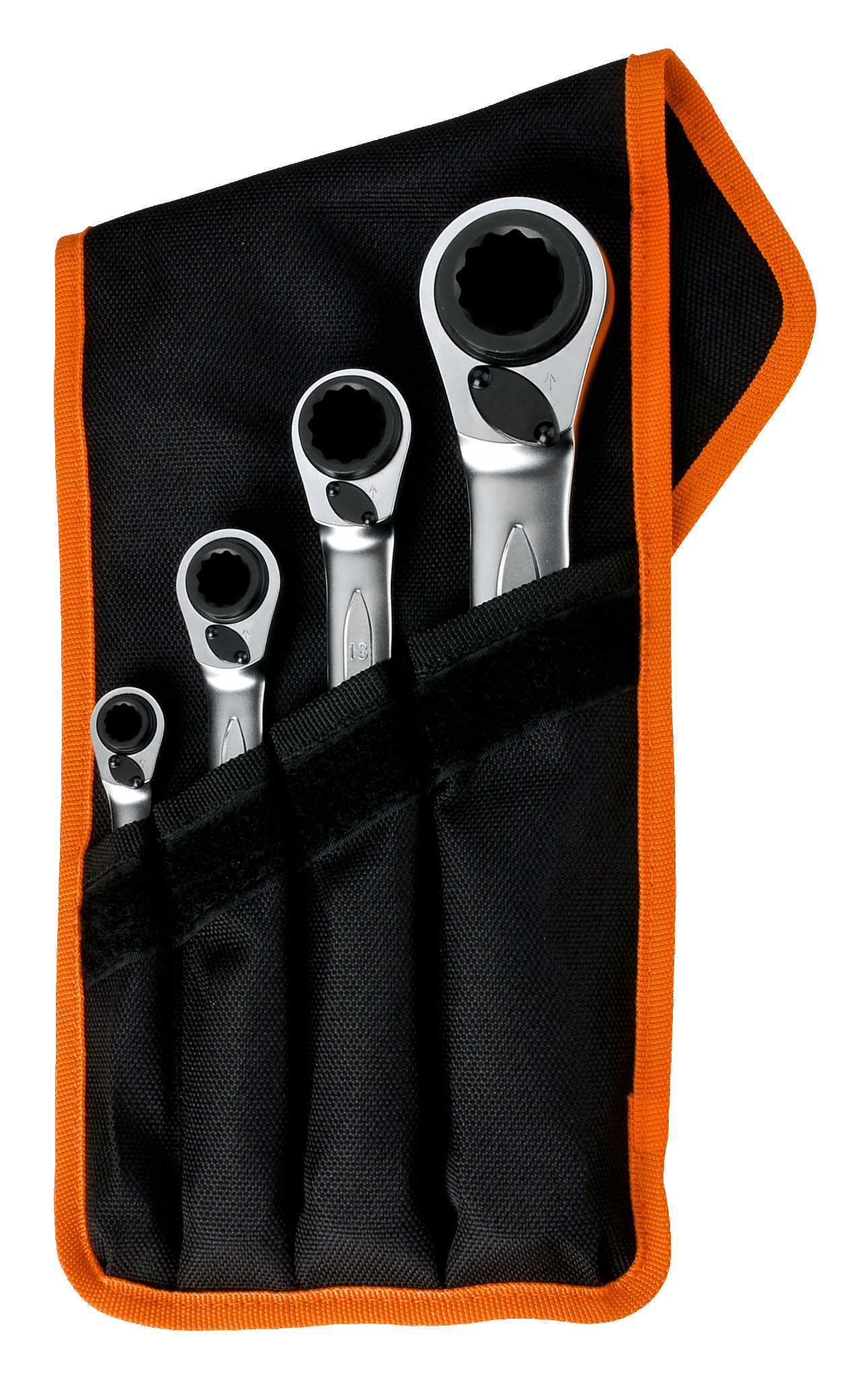 Bahco S4RM/4T 8mm - 27mm 4-in-1 Ratcheting Ring Wrench Set in Pouch – 4 Pieces