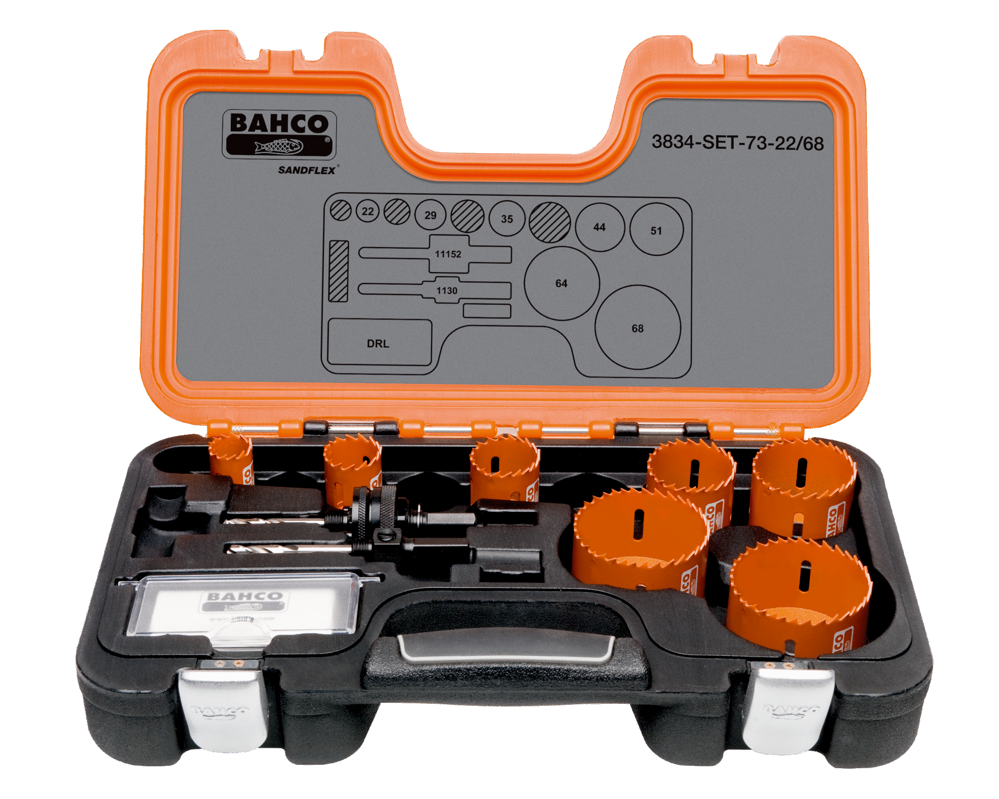 Bahco 3834-SET-73 16mm - 92mm Hole Saw Set - 9 Pieces