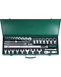 Stahlwille 96502053 1/2" Bi-Hex Socket Set (13mm - 32mm) with Torque Wrench - 32 Pieces