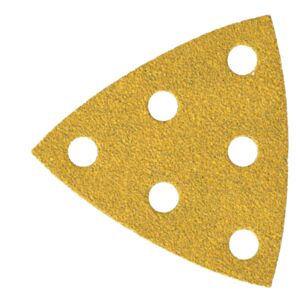 Mirka 2366905080 Gold 93mm x 93mm x 93mm Detail Sanding Pads with Six Holes - P80 (Pack of 50)