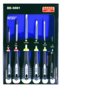 Bahco BE-9881 ERGO™ Slotted/Phillips Screwdriver Set - 6 Pieces