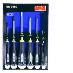 Bahco BE-9882 ERGO™ Slotted/Pozidriv Screwdriver Set - 6 Pieces