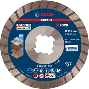 Bosch 2608901596 EXPERT Multi Material Turbo Diamond Cutting Disc - 115mm x 2.4mm