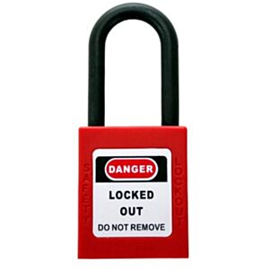 IDEAL K-40611 Non Conductive Nylon Shackle Safety Padlock - Red