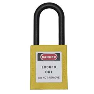 IDEAL K-40612 Non Conductive 38mm Nylon Shackle Safety Padlock - Yellow