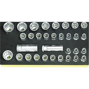 Stahlwille 96838191 1/2" Bi-Hex (8mm - 30mm) & Hex (10mm - 32mm) Socket Set in TCS Foam - 32 Pieces