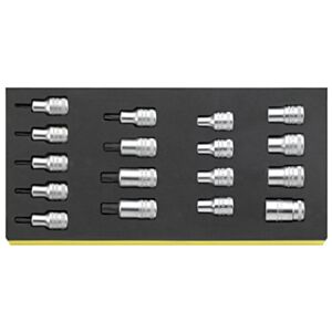 Stahlwille 96838763 1/2" Torx Socket Set (E10 - E24 & T20 - T60) in TCS Foam - 17 Pieces
