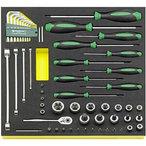 Stahlwille 96830450 1/4", 3/8" & 1/2" Torx Socket & Bit Set with Ratchet, Screwdrivers, Torx Keys & Spanners - 55 Piece