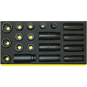 Stahlwille 96838777 1/2" Impact Socket Set (10mm - 27mm) in TCS Foam - 19 Pieces