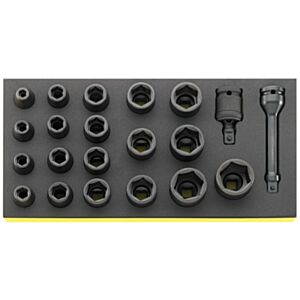Stahlwille 96838791 1/2" Impact Socket Set (8mm - 32mm) in TCS Foam - 21 Pieces