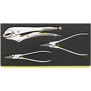 Stahlwille 96838180 19mm - 60mm Internal/External Circlip Pliers Set & Self Grip Wrench in TCS Inlay - Three Pieces