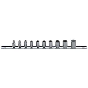 Stahlwille 96015310 1/4" Bi-Hex Socket Set on Rail (3/16" - 9/16") - 10 Pieces