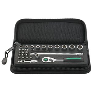 Stahlwille 96010127 1/4" Hex Socket Set (5mm - 13mm) with Ratchet - 24 Pieces