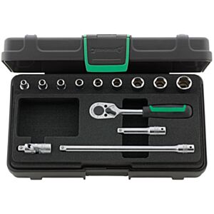 Stahlwille 96011119 1/4" Hex Socket Set (4mm - 13mm) with Ratchet - 13 Pieces