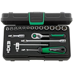 Stahlwille 96011180 1/4" Hex Socket Set (3.5mm - 13mm) with Quick Release Ratchet - 19 Pieces