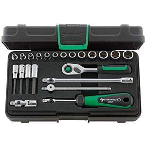 Stahlwille 96011181 1/4" Hex Socket (3.5mm - 13mm) & Inhex Socket (3mm - 6mm) Set with Quick Release Ratchet - 22 Pieces