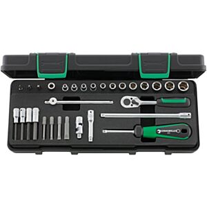 Stahlwille 96011134 1/4" Hex Socket Set (3mm - 13mm) with Bits and Ratchet - 30 Pieces