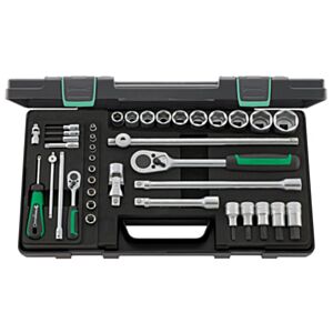 Stahlwille 96011160 1/4" & 1/2" Hex Socket Set with Ratchets - 38 Pieces