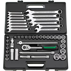 Stahlwille 96032301 Combination Spanner (10mm - 24mm) & 1/2" Hex Socket Set (4mm - 34mm) – 47 Pieces