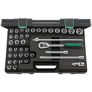 Stahlwille 98811909 1/2" Hex (8mm - 30mm) & Torx (E10 - 24 & T20 - T60) Socket Set – 39 Pieces