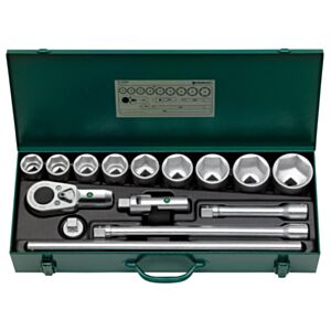 Stahlwille 96050103 3/4" Hex Socket Set (32mm - 60mm) with Ratchet - 15 Pieces