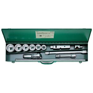 Stahlwille 96060101 1" Bi-Hex Socket Set (36mm - 60mm) with Ratchet - 12 Pieces
