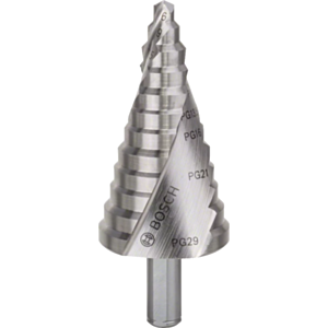 Bosch 2608587428 HSS Step Drill Bit - 3-Flat Shank (6mm - 37mm)