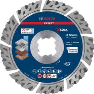 Bosch 2608900670 EXPERT Multi Material Diamond Cutting Disc X-LOCK Angle Grinders - 115mm x 2.4mm