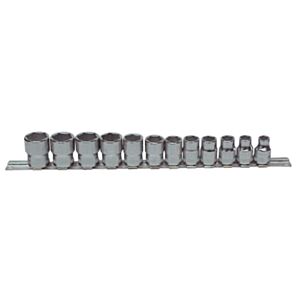 Bahco 7400SR/S12 3/8" Hex Socket Set on Rail (8mm - 17mm) - 10 Pieces