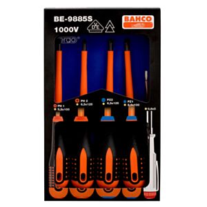 Bahco BE-9885S Insulated ERGO Combi-tips Screwdriver Set