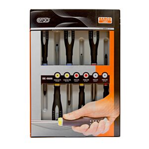 Bahco BE-9886 ERGO Screwdriver Set (6 pieces - Phillips, Pozidriv and Flat-head)