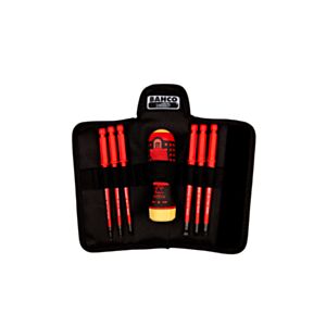 Bahco 808061 1000V Ratcheting Screwdriver set with six interchangeable blades