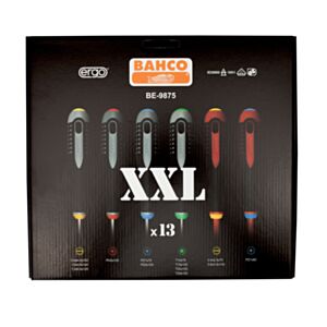 Bahco BE-9875 ERGO™screwdriver set, 13 pieces (Flat-head, Torx, Pozidriv and Phillips)
