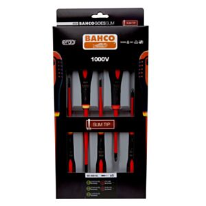 Bahco BE-9881SL ERGO™ Insulated screwdriver set with SLIM blades, 5 pieces