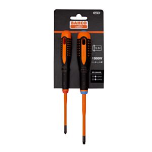 Bahco BE-9890SL Two Insulated ERGO™ SLIM screwdrivers set (Combi - Pozidriv/Flathead)