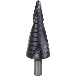 Bosch 2608588067 HSS AlTiN Step Drill Bit - 3 - Flat Shank (6mm - 30mm)