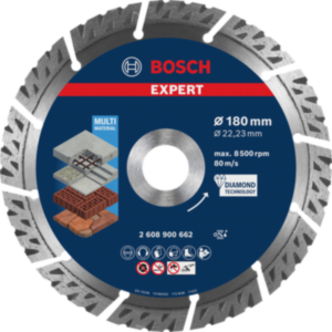 Bosch 2608900662 EXPERT Multi Material Diamond Cutting Disc for Large Angle Grinders - 180mm x 2.4mm