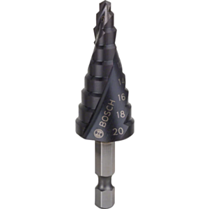 Bosch 2608588070 HSS-AlTin Step Drill Bit - Hex Shank (4mm - 20mm)